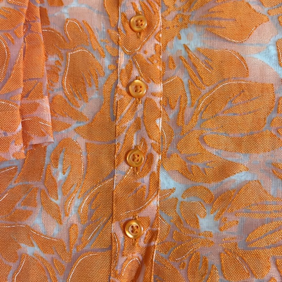 New Without Tag Chico's Floral Print Long Sleeve Sheer Shirt Size 3 - Picture 5 of 7